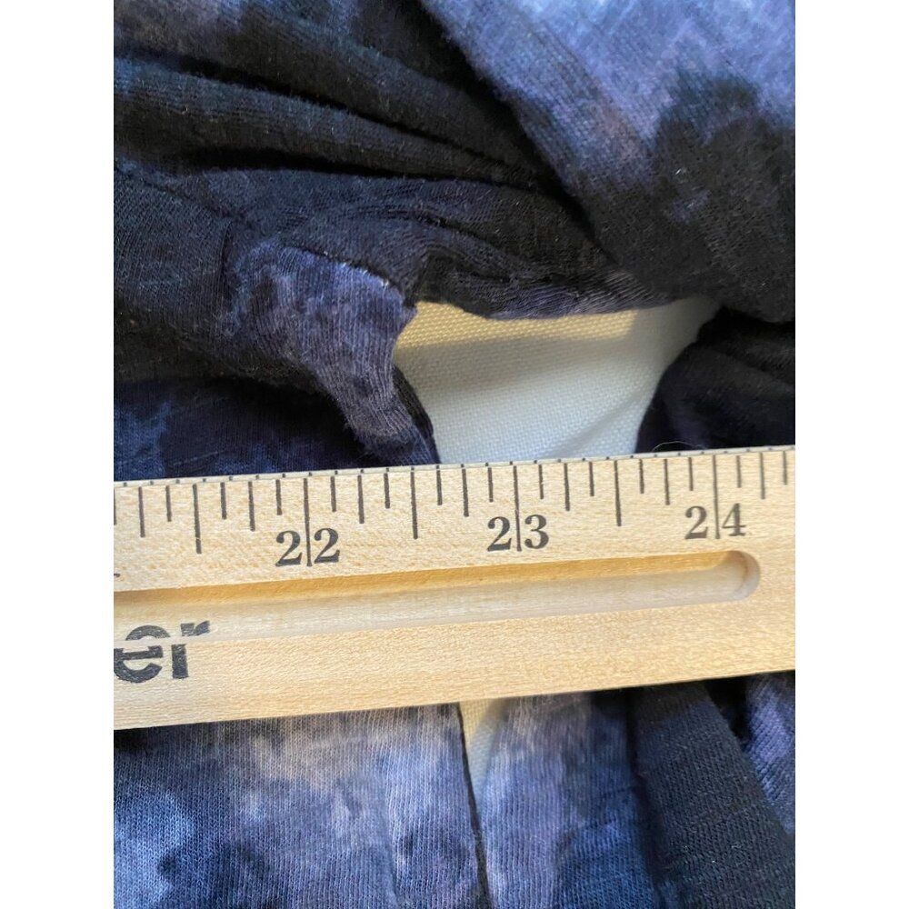 Est. 1946 Tie-Dye Womens Top With Ruffled Sleeves XL Black & Blue Long Line - Picture 7 of 9